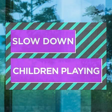CGSignLab | להאט ילדים משחקים -בלוק מודרני נצמד חלון | 36 x24